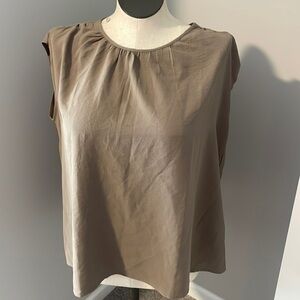 Who what wear blouse Taupe brown Fallen Rock Plus sleeveless top New Size XXL